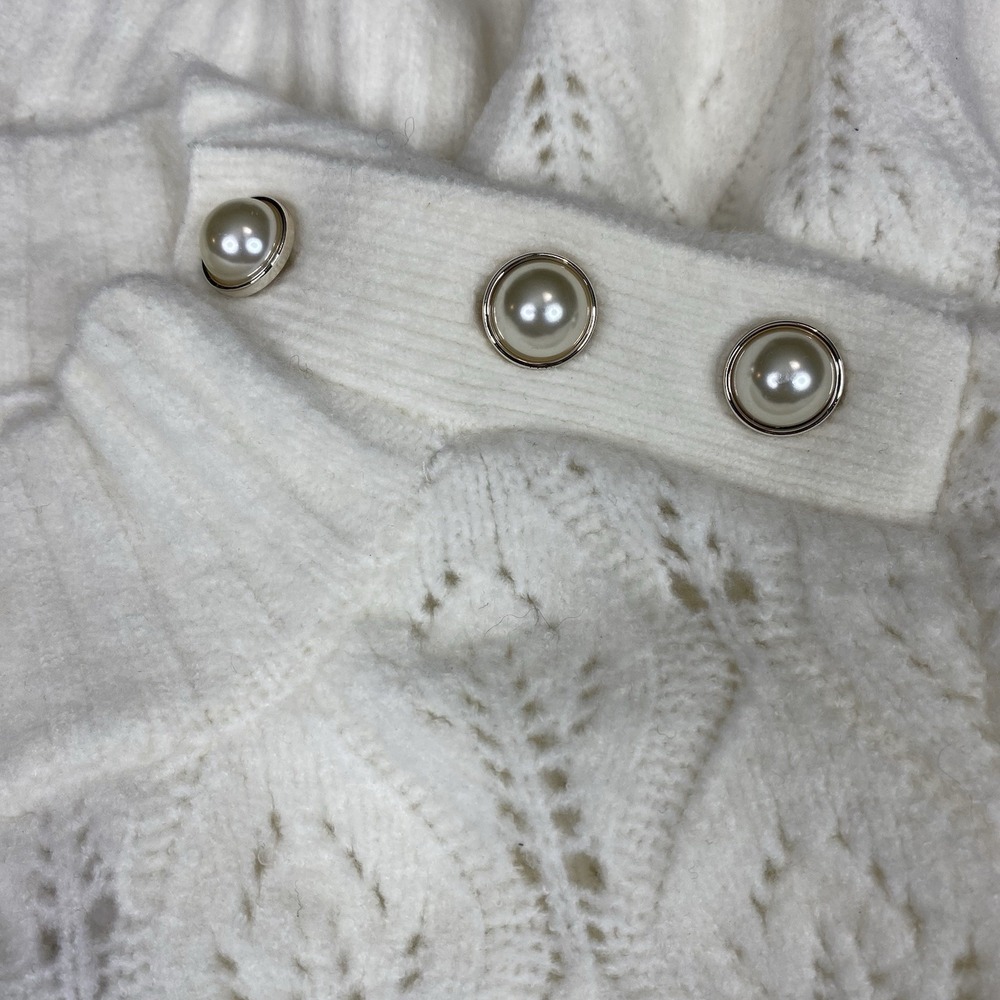 Soft Surroundings Women's 1X Ensley Button Detail Cutout Knit Tunic Sweater Soft - Picture 11 of 13
